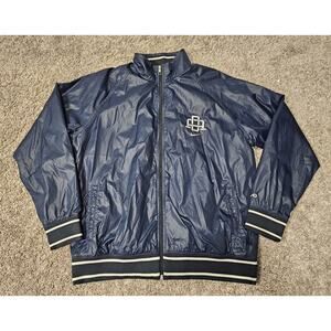 Nike Athletic Department Y2K Full Zip Windbreaker Track Jacket XL Navy White